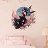 Cute Cartoon Fairy Girl with Flowers Butterflies Wall Sticker for Girls Room Dorm Decoration Friends Bedroom Decor