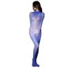 5D Ultrathin Seamless Women's Full Coverage Bodysuit and Stockings Set - Plus Size, Sexy Black, and White Oily Sheen Design.