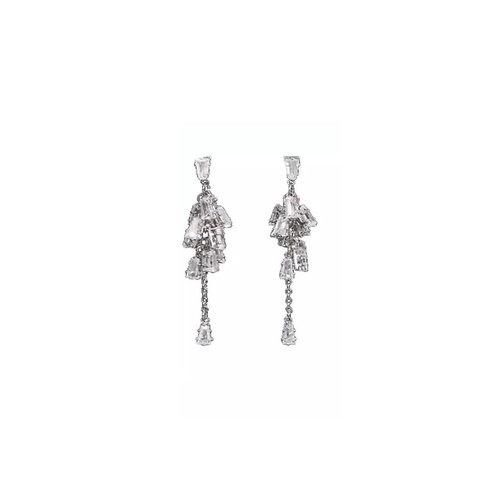 Elegant Crystal Tassel Earrings: Luxury, Trendy, High-End