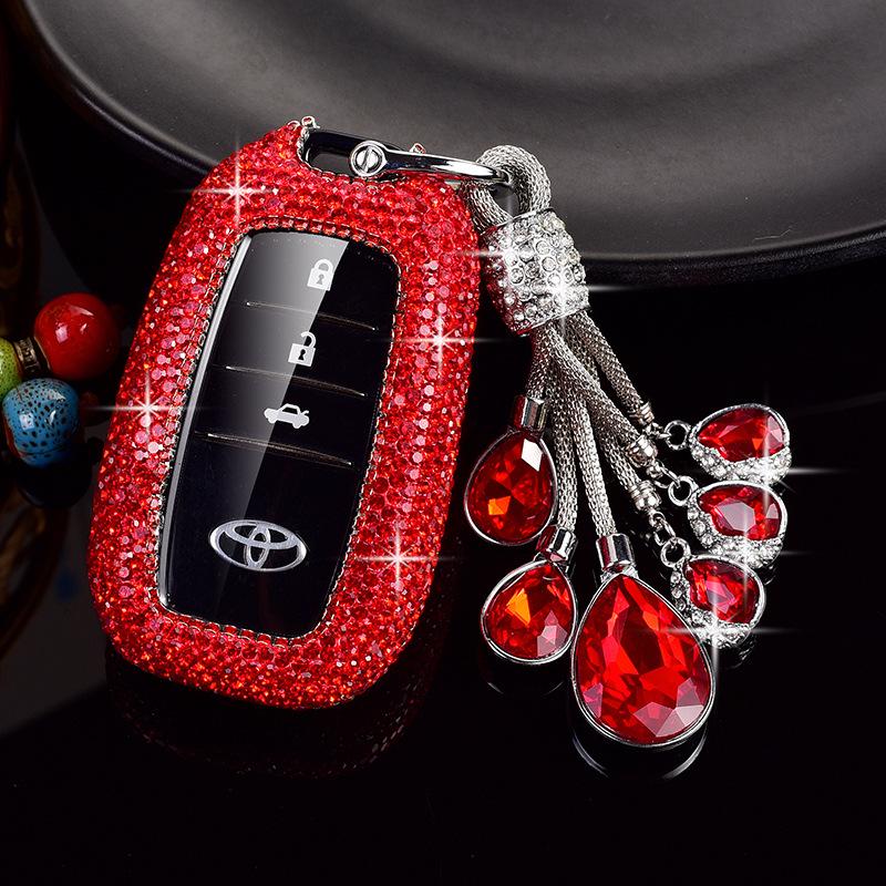Compatible Toyota Key Case for Corolla, Camry, Avalon, RAV4, Venza, Highlander, and C-HR - Women's Buckle Design