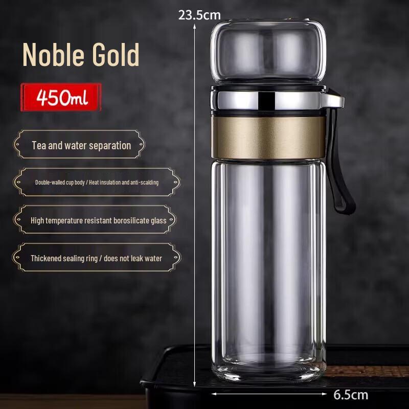 Double Wall Borosilicate Glass Tea Infuser Bottle