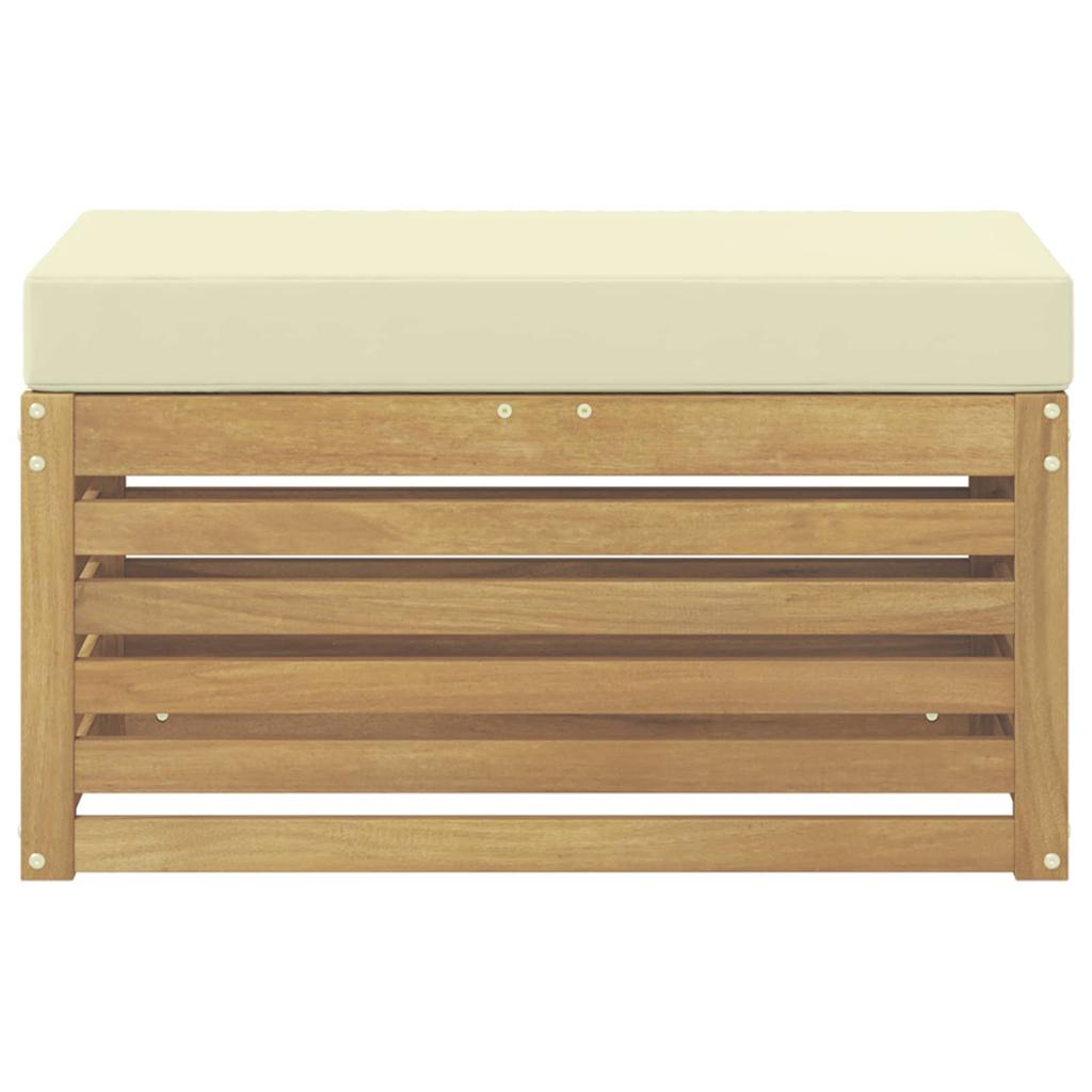 Outdoor Stool Bench White 80 x 43 x 45 cm Solid Acacia Wood