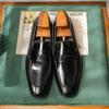Penny Loafers Square Head Leather Shoes Men's Business Casual Cowhide Men's Shoes One Pedal