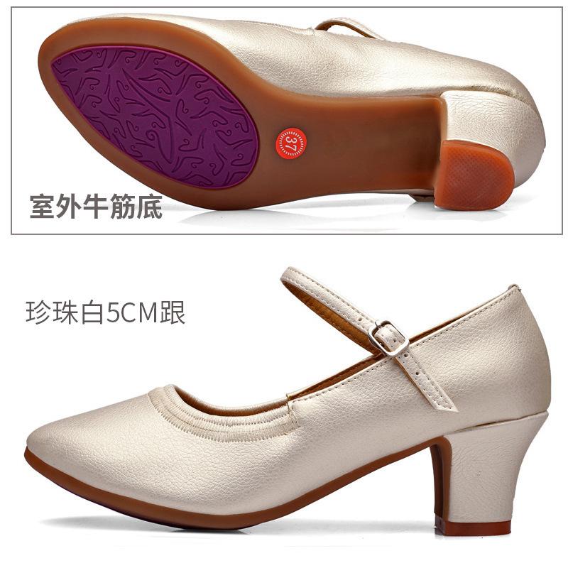 Modern Dance Shoes Women Girls Dancing Shoes Middle Heel  3.5CM 5CM Ballroom Suede Rubber Sole Latin Dance Shoes for Women