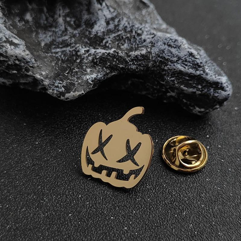 Funny Pumpkin Brooch Cufflinks Creative Personalized Clothing Bags Halloween Accessories 14k