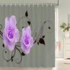 JY01Flower Shower Curtain Bathroom Waterproof Polyester Shower Curtain Floral Printing Curtains for Bathroom Shower with Hooks@1