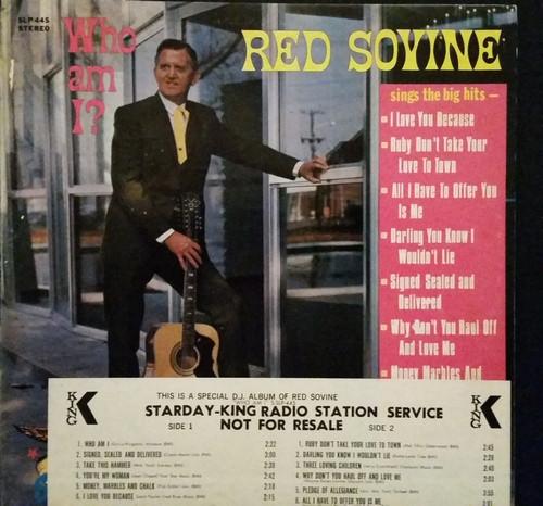 

LP Record RED SOVINE - Who Am I SSLP445 Starday Records 1969 US Folk Used