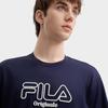 FILA Summer Breathable Versatile T-Shirt Men tops Mystic-Blue F11M439110FDB