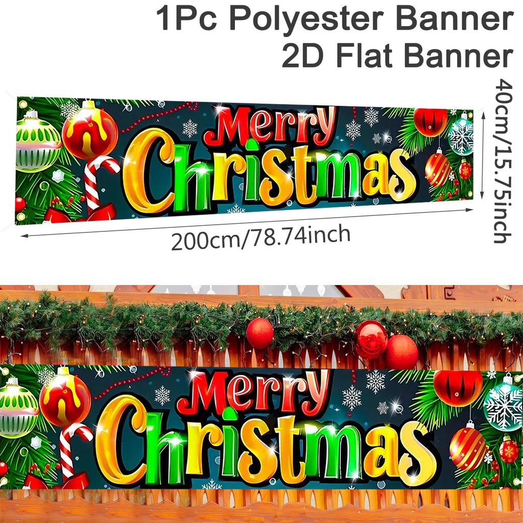 Christmas Outdoor Banner Flag Merry Christmas Decoration for Home 2026 Xmas Ornament Navidad Natal Noel Gift Happy New Year 2026