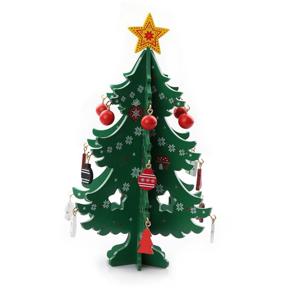 Mini Xmas Tree Model Delicate 3D Xmas Tree Table Decoration for DIY Holiday Gifts Green