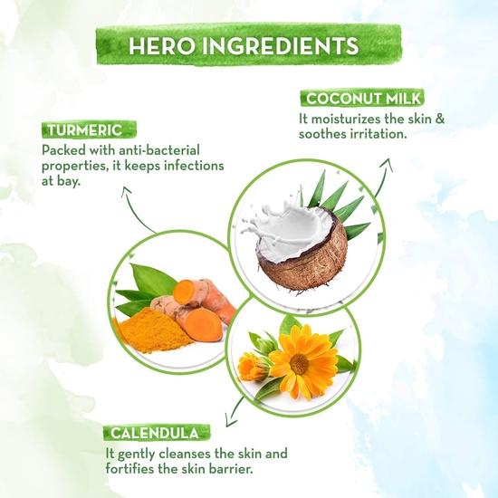 Mamaearth Coco Soft Duschgel für Babys mit Kokosmilch und Kurkuma - 400 ml