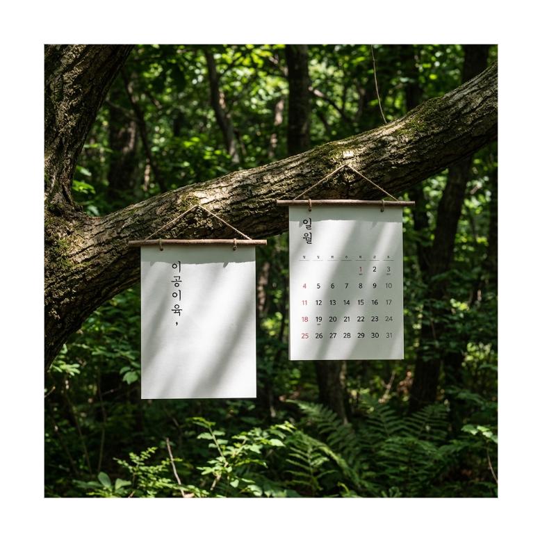 

2026 Календарь настольный Unicube в корейском эстетическом стиле – Минималистичный стиль Хангыль