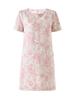 Nanyou Elegant Embroidered Jacquard Linen A-line Dress with Waist-cinching Short Sleeves for Spring/Summer Style