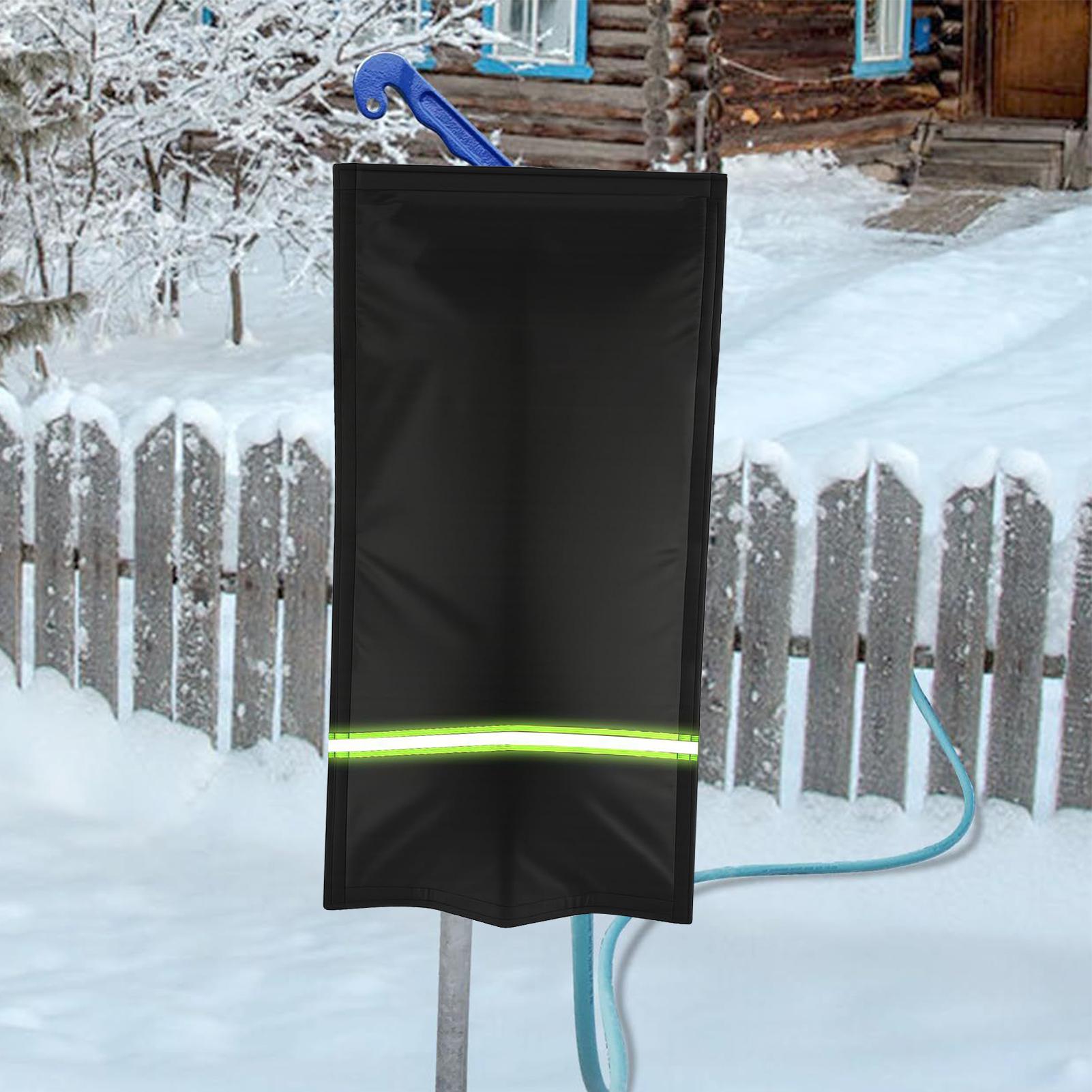 

Outdoor Faucet Cover Pipe Insulation with Reflective Strip Spigot Covers Winter Insulated for Patio Lawn Garden Christmas Home CN