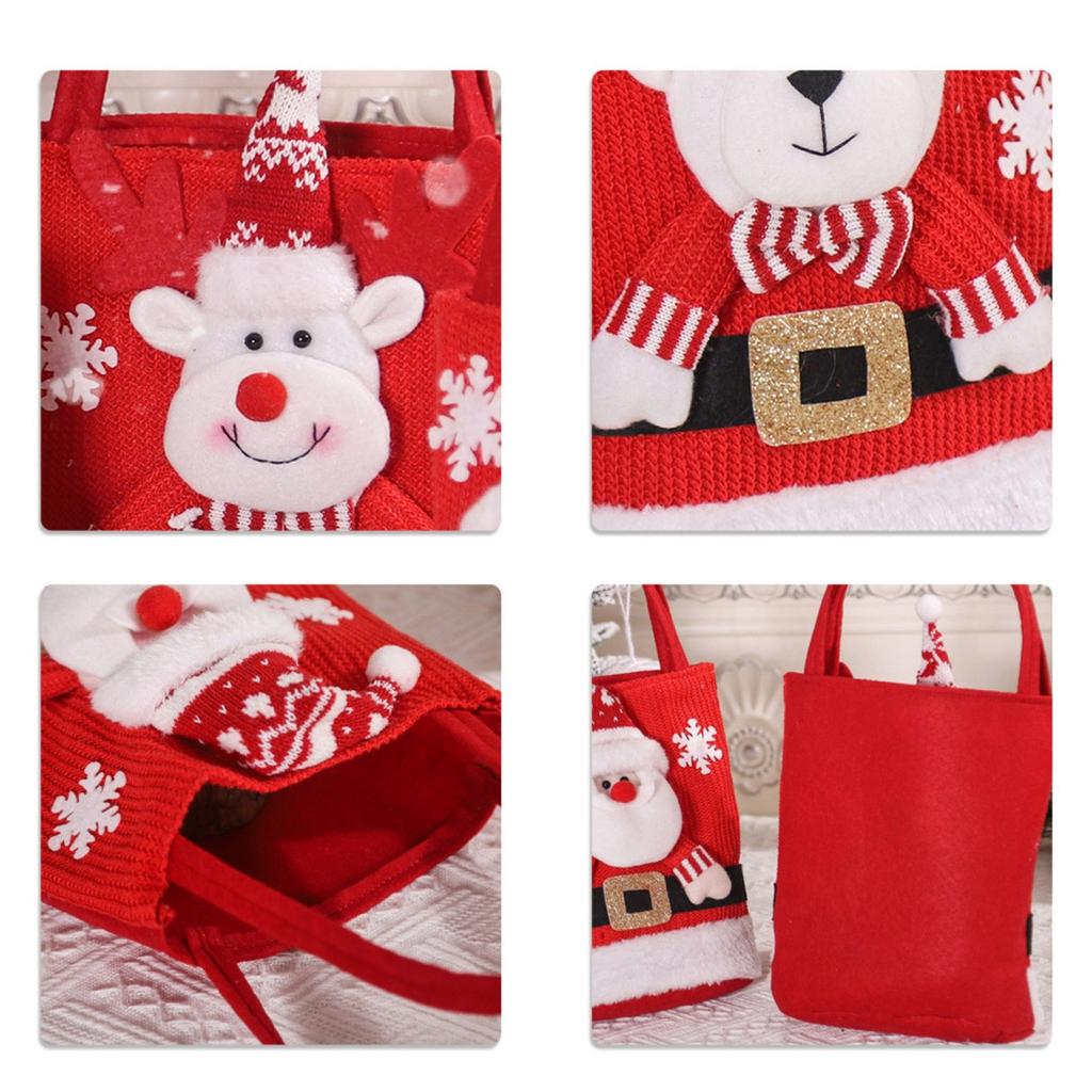 Christmas Decorations Handheld Gift Bag Santa Snowman Bear Elk Handheld Gift Bag