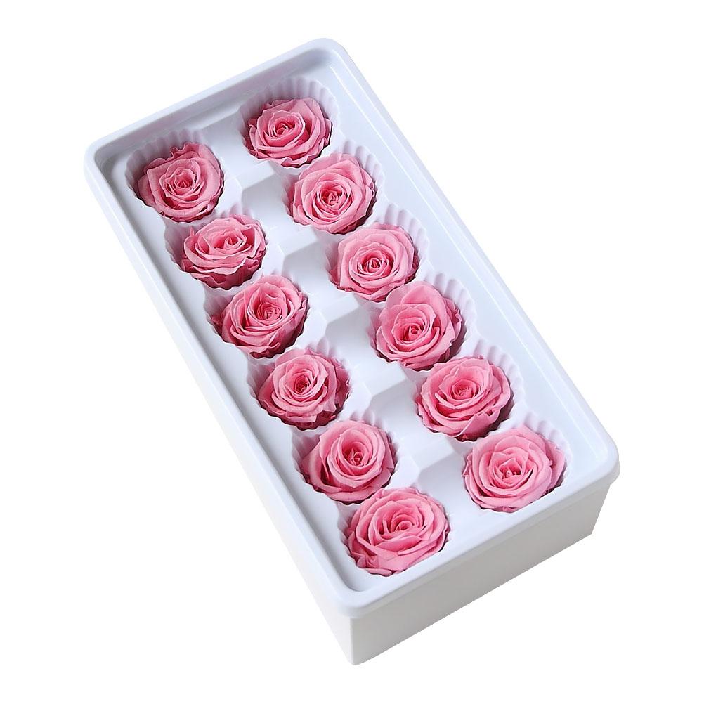 

12 Pcs/Box Preserved Flower Rose Bouquet Valentines Day Decorations Hand Make Flowers Crafts Fake Roses Classical Forever светло-розовый