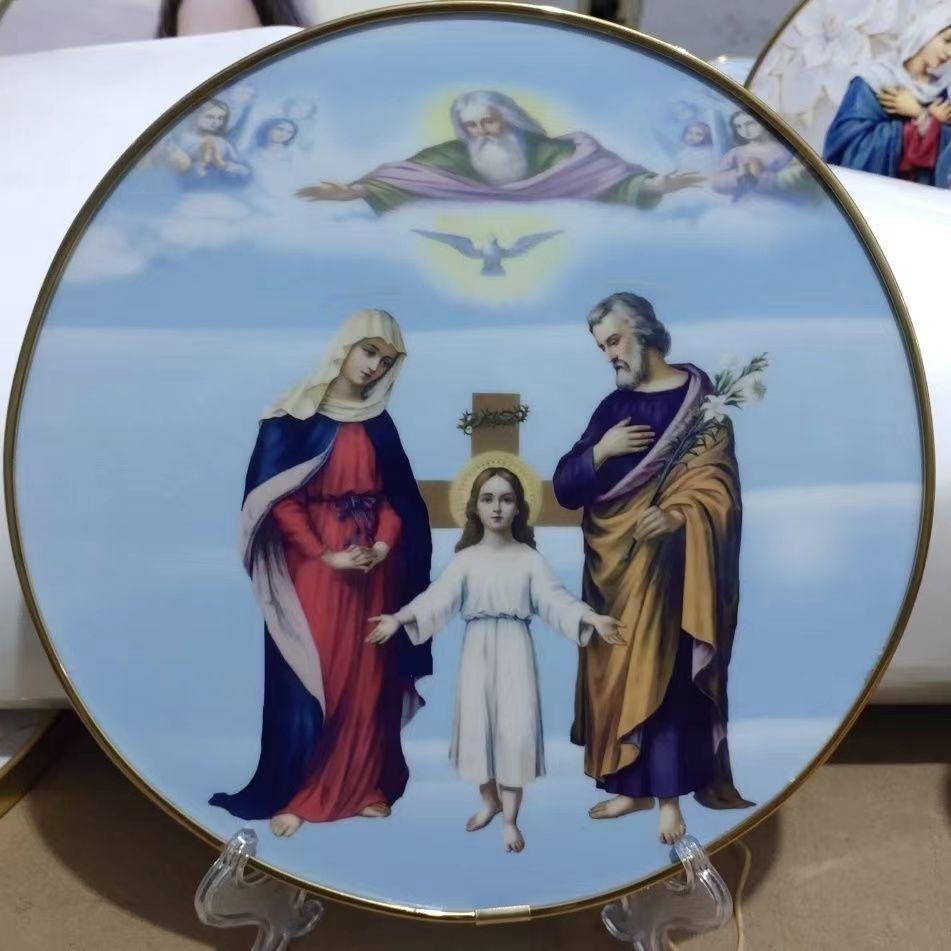 

Изысканные круглые украшения для гостиной, спальни, хрустальный религиозный стол, размещение на святом семействе из трех человек