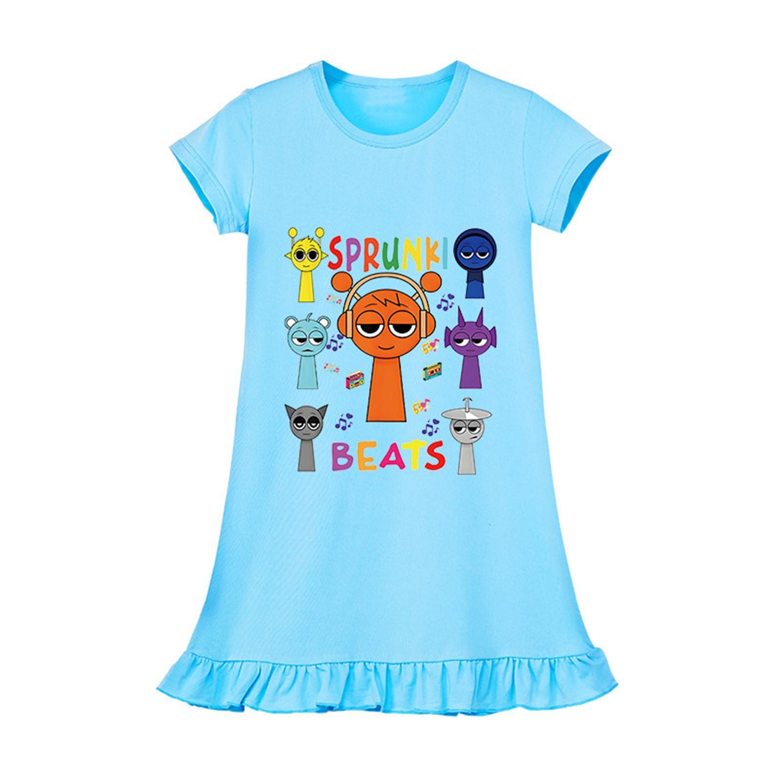 

Girls Short-sleeved Pajamas Home Clothes Nightdress Flying Skirt 160