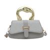 2025 Textured Metal Portable Foreign Style New Women's Large Capacity Simple One Shoulder Underarm Crossbody Small Square Bag