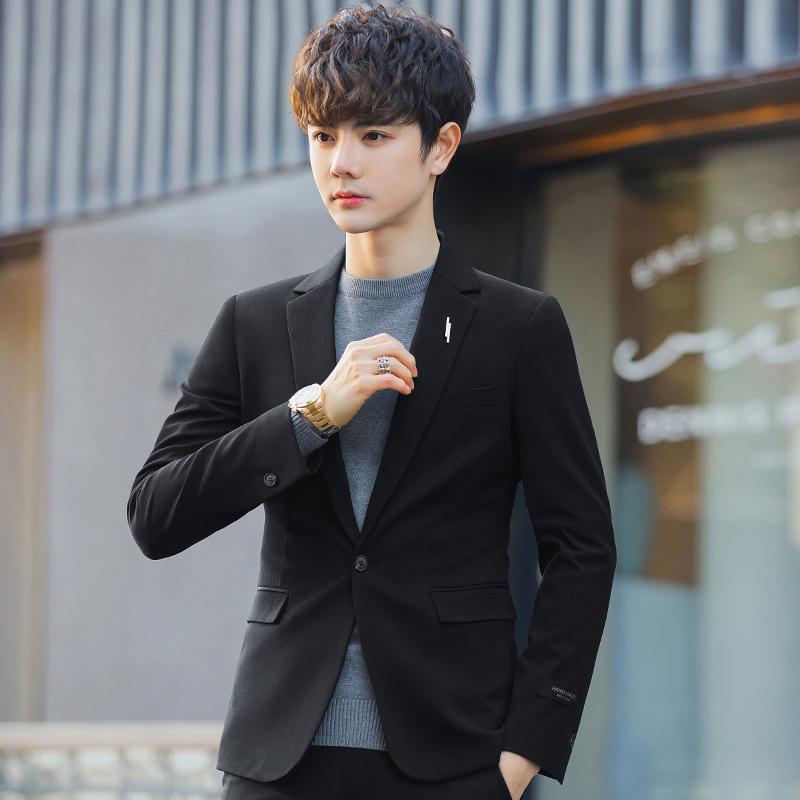 Casual Suit Korean Version Slim Fit Handsome Business Dress Spring and Autumn Trend Men's Small Suit Jacket
