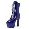 Sexy Platform Ankle Boots for Women Peep Toe Black Red Gold Short Boot High Heel Party Dance Shoes Lady Big Size 45 2025 Summer
