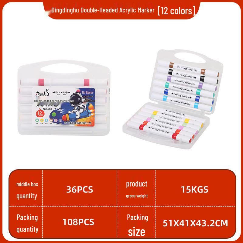 

Top Tiger Double-Headed Acrylic Art Marker for Kids: Opaque, Layerable, Washable Watercolor Pen