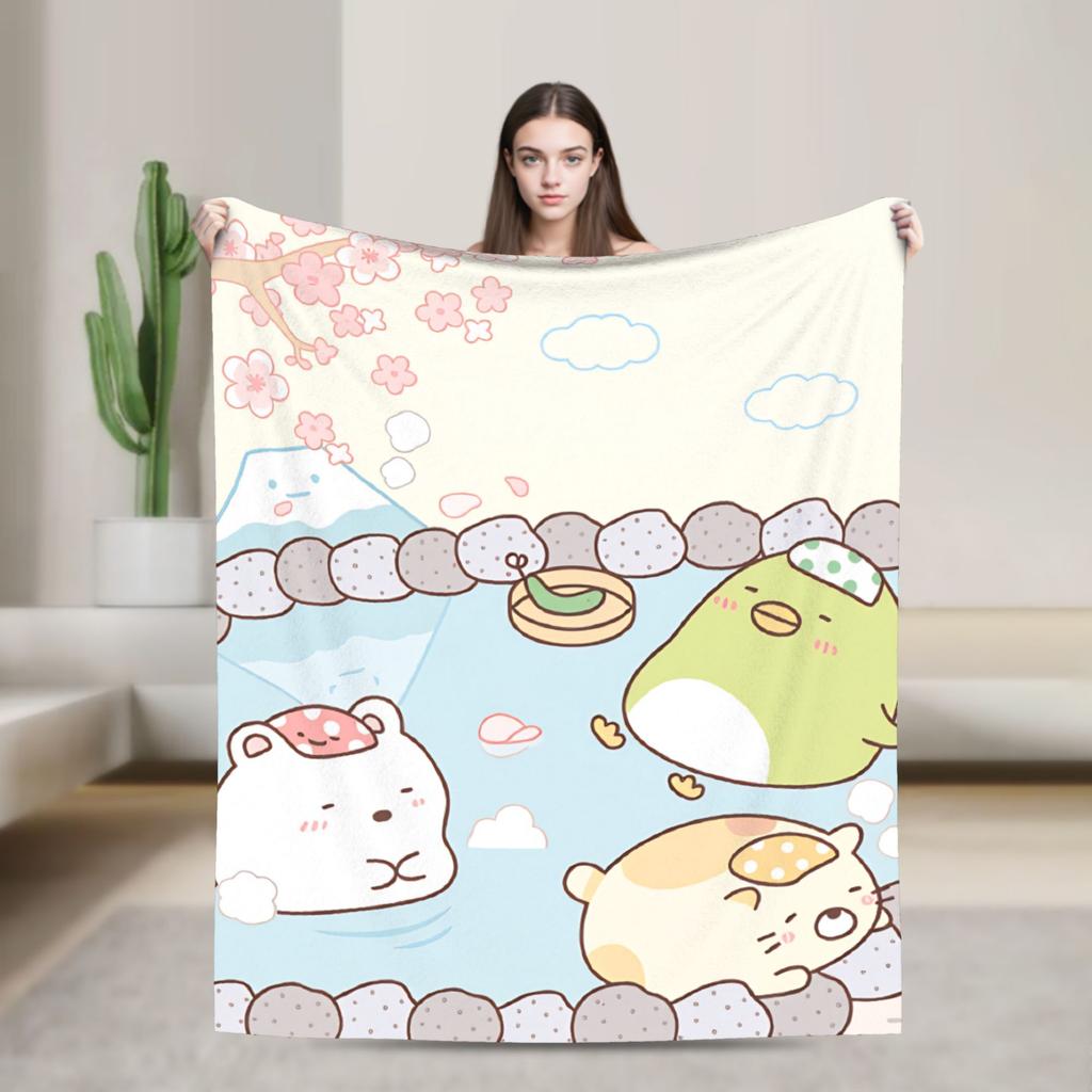 Sumikko Gurashis Warm Soft Blanket Kids Plush Throw Blanket Novelty Couch Chair Flannel Bedspread Sofa Bed Cover