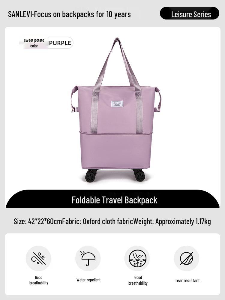 Wheeled Foldable Travel Bag - Lightweight, Expandable, and Portable Storage for Men and Women