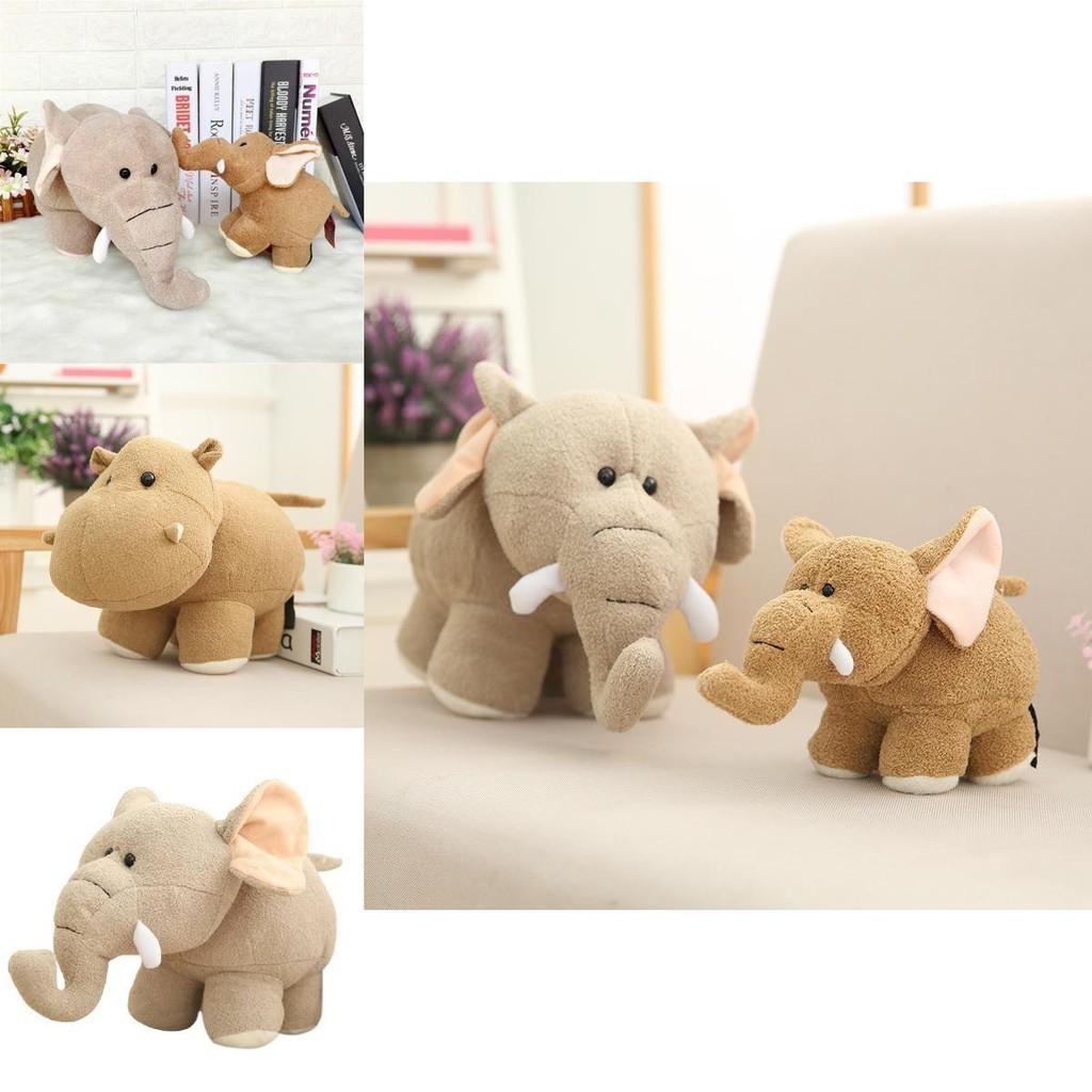 Realistic Hippo And Elephant Plush Toys For Kids' Birthday Gifts
