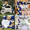 149PCS Blue Gold Balloon Arch Garland Set, Crown Foil Balloon, Birthday Party Anniversary Graduation Decoration Supplies