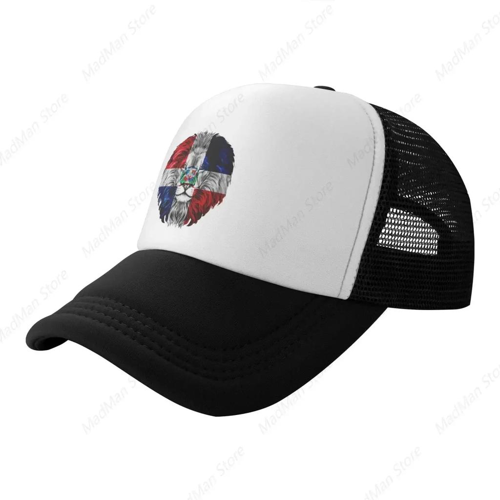 Puerto Rico Flag Lion Baseball Cap Trucker Hat for Unisex and Women Adjustable Outdoor Mesh Hat Black