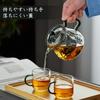 Pokaro Tea Teapot, Heat-Resistant Glass, 580ml, Stovetop-Safe, Vertical Stripes, Back-Handed Design, Stylish Glass Pot, Microwave-Safe, with Lid and