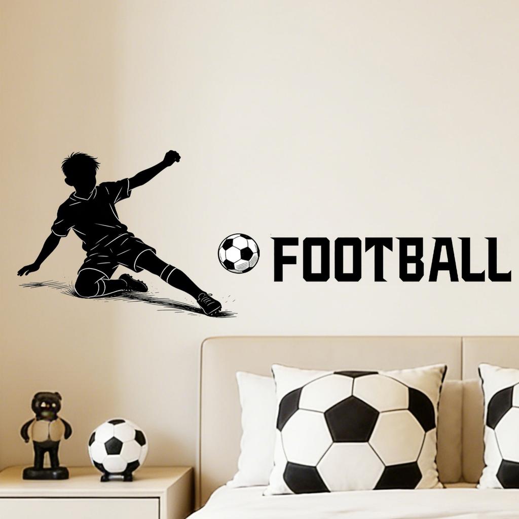 Soccer Theme Wall Decal For Bedroom Living Room Sports Home Wall Decoration