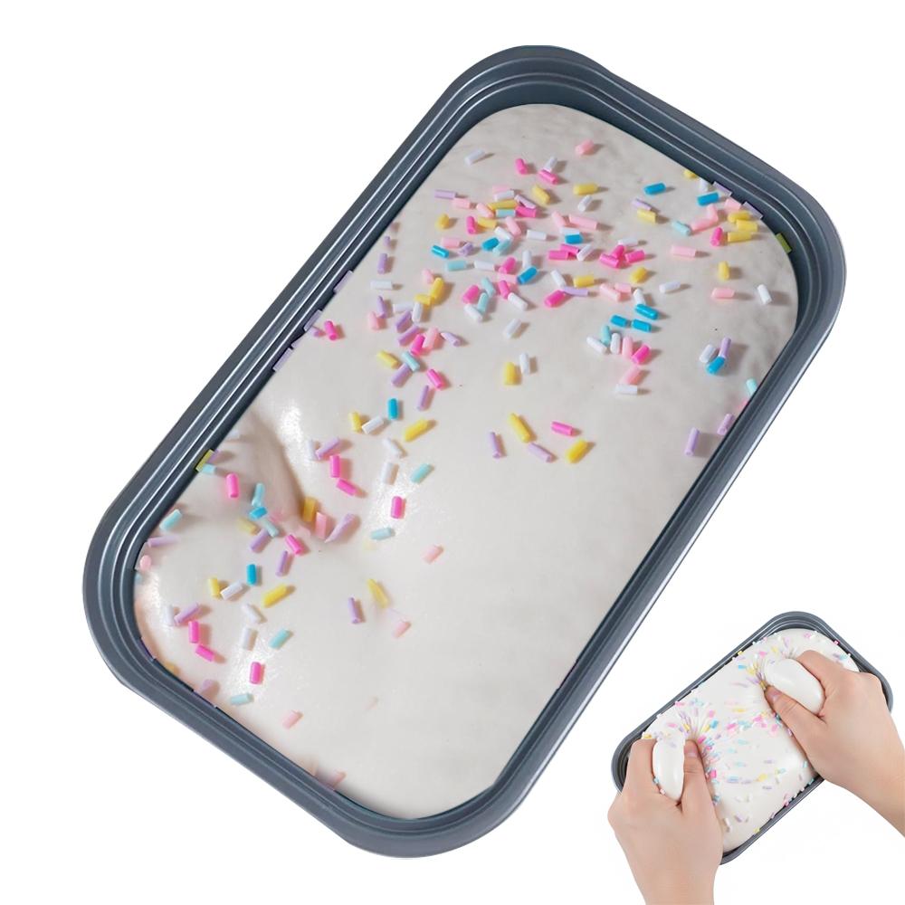 Scatola Appiccicosa Torta Squishy Giocattolo a Lenta Risalita Giocattolo da Spremere Scatola Gelato al Burro Squishy Giocattolo Fidget Rilascio Anti Stress Mano Relax Regalo