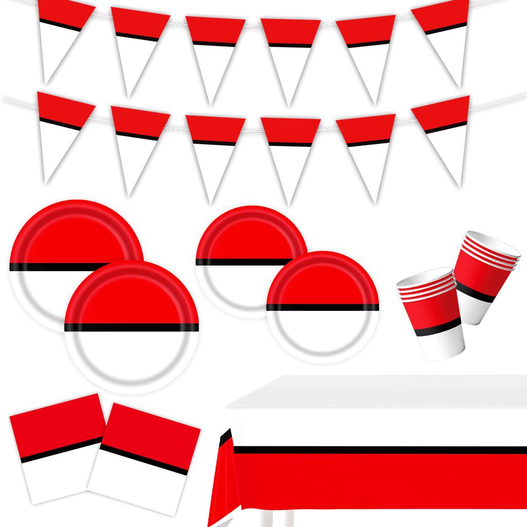 Edge Elf Ball Pikachu Themen Geburtstagsdekoration Partyzubehör Pappteller Wimpelkette Szenenarrangement