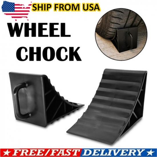 

x2 Tire Stopper Wheel Chocks Blocks Heavy Duty For Car Truck Rv Camper Trailer