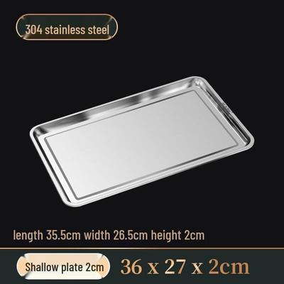Plateaux de service rectangulaires Youde en acier inoxydable 304 (Paquet de 5)