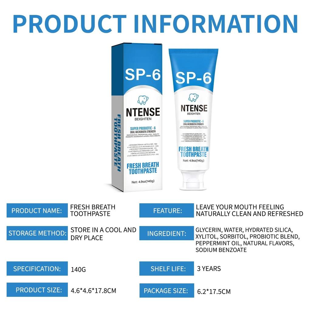 SP-6 Probiotic Toothpaste Remove Stains Oral Care Whiten Clean Teeth Ultra Whitening Management Fresh Breath Health Care Toothp