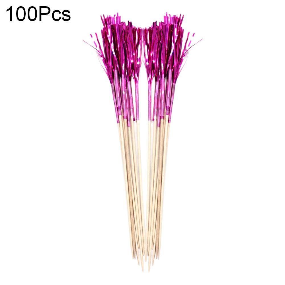 100Pcs/Set Disposable Fruit Dessert Sticks Food Grade Forks Buffet Salad Dessert Cocktail Sticks Birthday Party Wedding Decor
