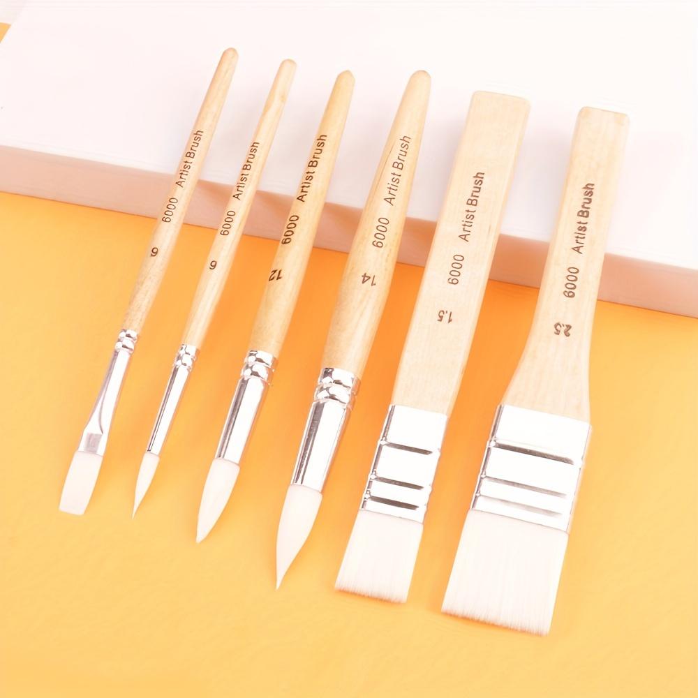 Premium Paint Brush Set with Wooden Handles - Versatile Nylon Bristles for Oil, Acrylic, Watercolor & Miniature Artwork - Includes Convenient