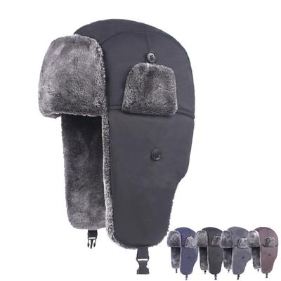 Winter Hat Velvet Thick Bomber Hat Ear Protection Hat Windproof Cold-Proof Warm Snow Hat Ski Slouchy Cap