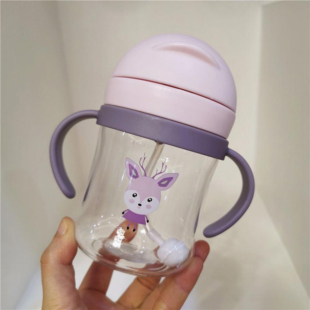 With Handle Anti-choke Plastic Children Water Cups Cartoon Feeding Bottles Learning Drinking Cup