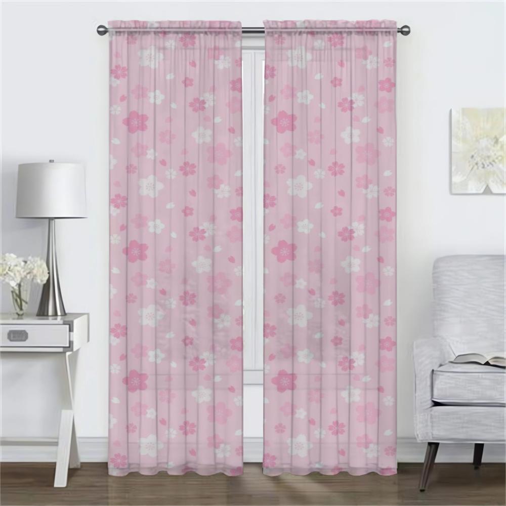 Cortinas de Cozinha para Quarto Muitas Flores Cortinas Cortina de Janela Divisória para Quarto de Criança Decoração de Halloween Persianas