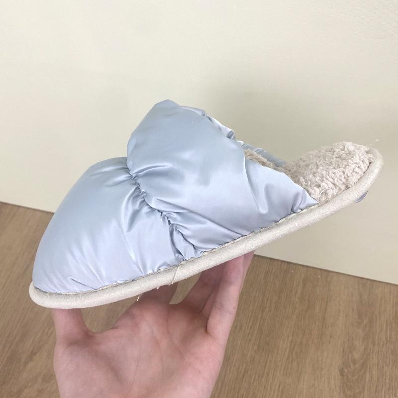 Slippers cotton slippers women wear Velcro can be torn couple thick bottom autumn and winter indoor waterproof non-slip cotton mop