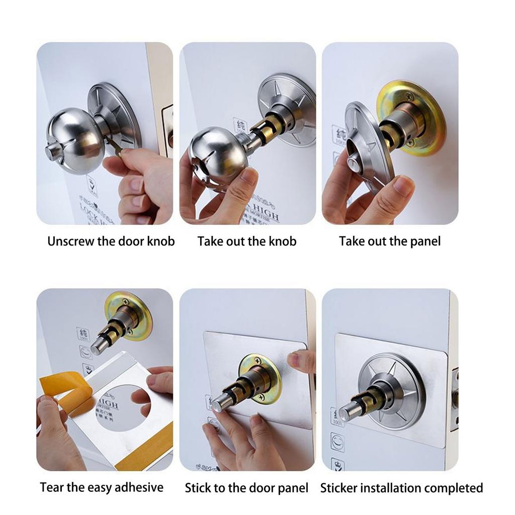 Upgrades Door Knob & Deadbolt Reinforcement Plate Door Lock Hole Backing Reinforcer for Enhanced Security & Easy Repair