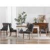 Chaises de salle à manger - MUVOE - Lot de 4 - Velours gris - Pieds en bois massif - Réglables en hauteur