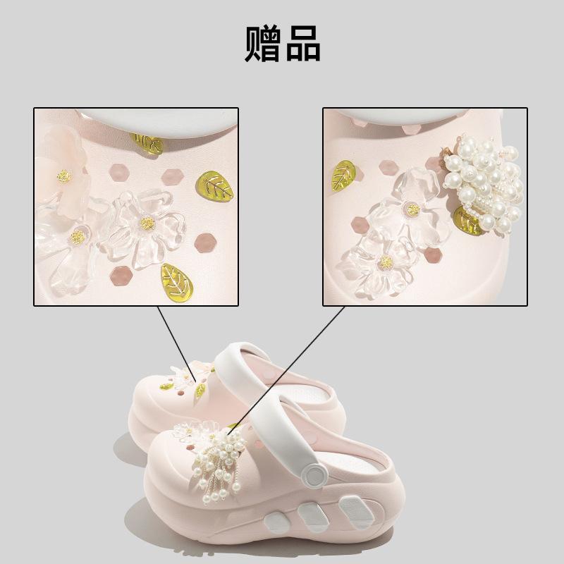 Summer Platform Hole Shoes New Beach Shoes Bathroom Slippers Outdoor Non-slip Wear-resistant Breathable Hole Shoes