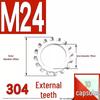 304 Stainless Steel External & Internal Tooth Lock Washer, Anti-Slip, Anti-Loosening, Size M6-M30