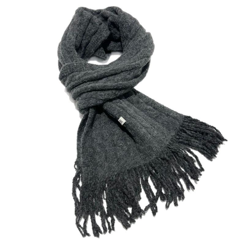 New Versatile Retro Twist Wool Blended Tassel Scarf for Men and Women Korean Style Wool Knitted Narrow Version Short Scarf