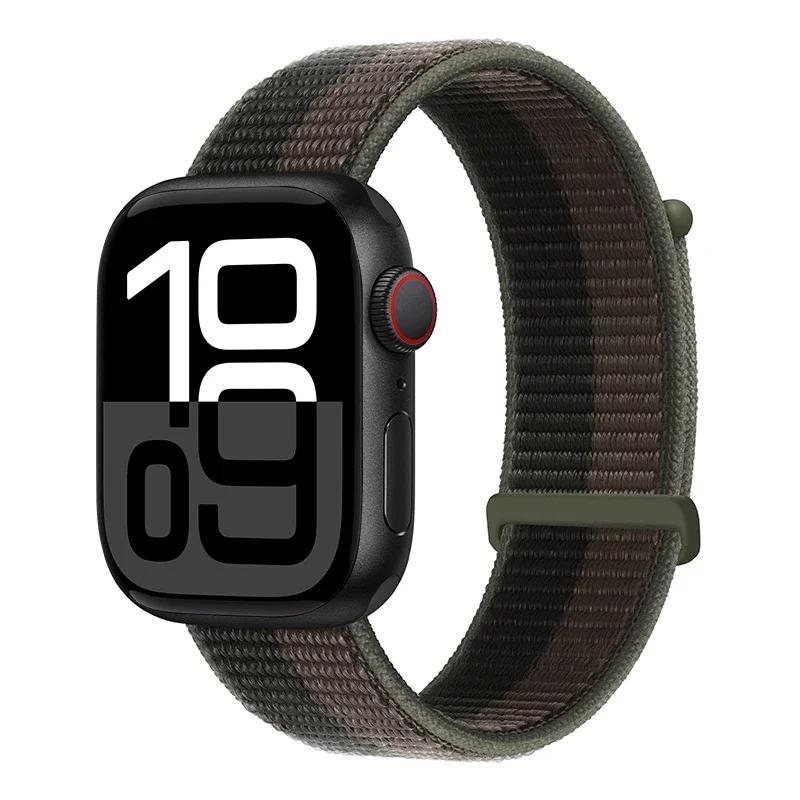 Laço de Nylon para Pulseira Apple Watch 46mm 45mm 44mm 49mm 46mm 40mm 41mm 38mm 42mm Correa Pulseira iWatch Série 6 Se 7 8 9 10 11 ultra1/2/3 pulseira